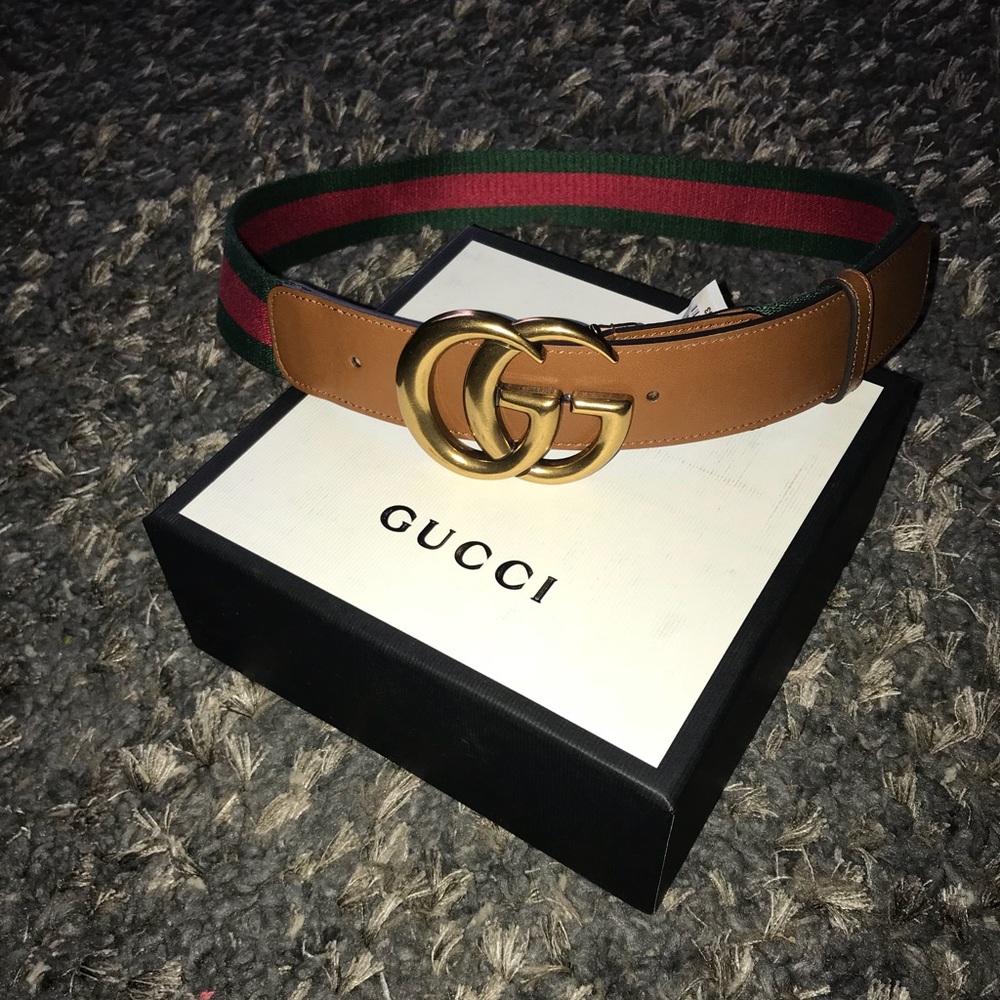 Brown green/red Gucci gold GG